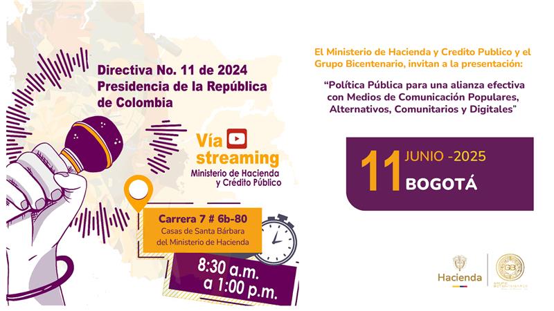 El Ministerio de Hacienda y Grupo Bicentenario buscan realizar la directiva presidencial 11 de 2024
